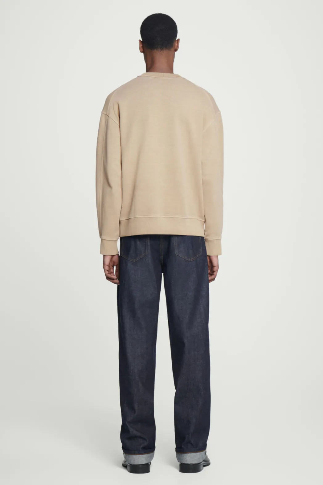 COS FADED MOCK-NECK SWEATSHIRT BEIGE