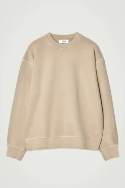 COS FADED MOCK-NECK SWEATSHIRT BEIGE