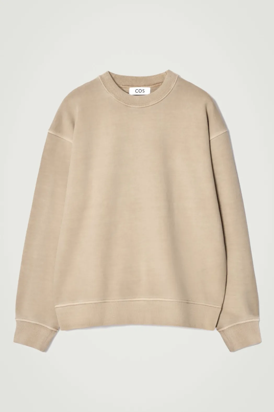 COS FADED MOCK-NECK SWEATSHIRT BEIGE