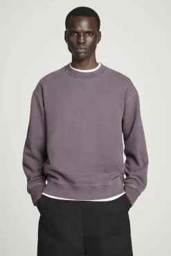 New COS FADED MOCK-NECK SWEATSHIRT PLUM