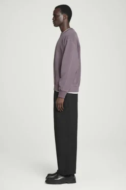 New COS FADED MOCK-NECK SWEATSHIRT PLUM