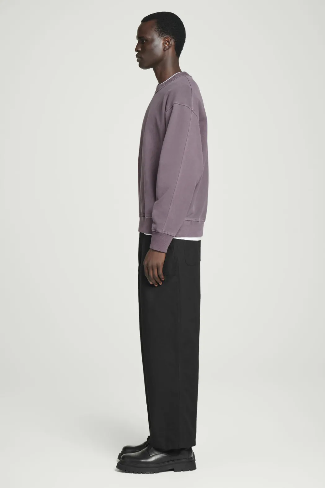 New COS FADED MOCK-NECK SWEATSHIRT PLUM