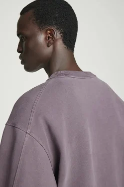 New COS FADED MOCK-NECK SWEATSHIRT PLUM