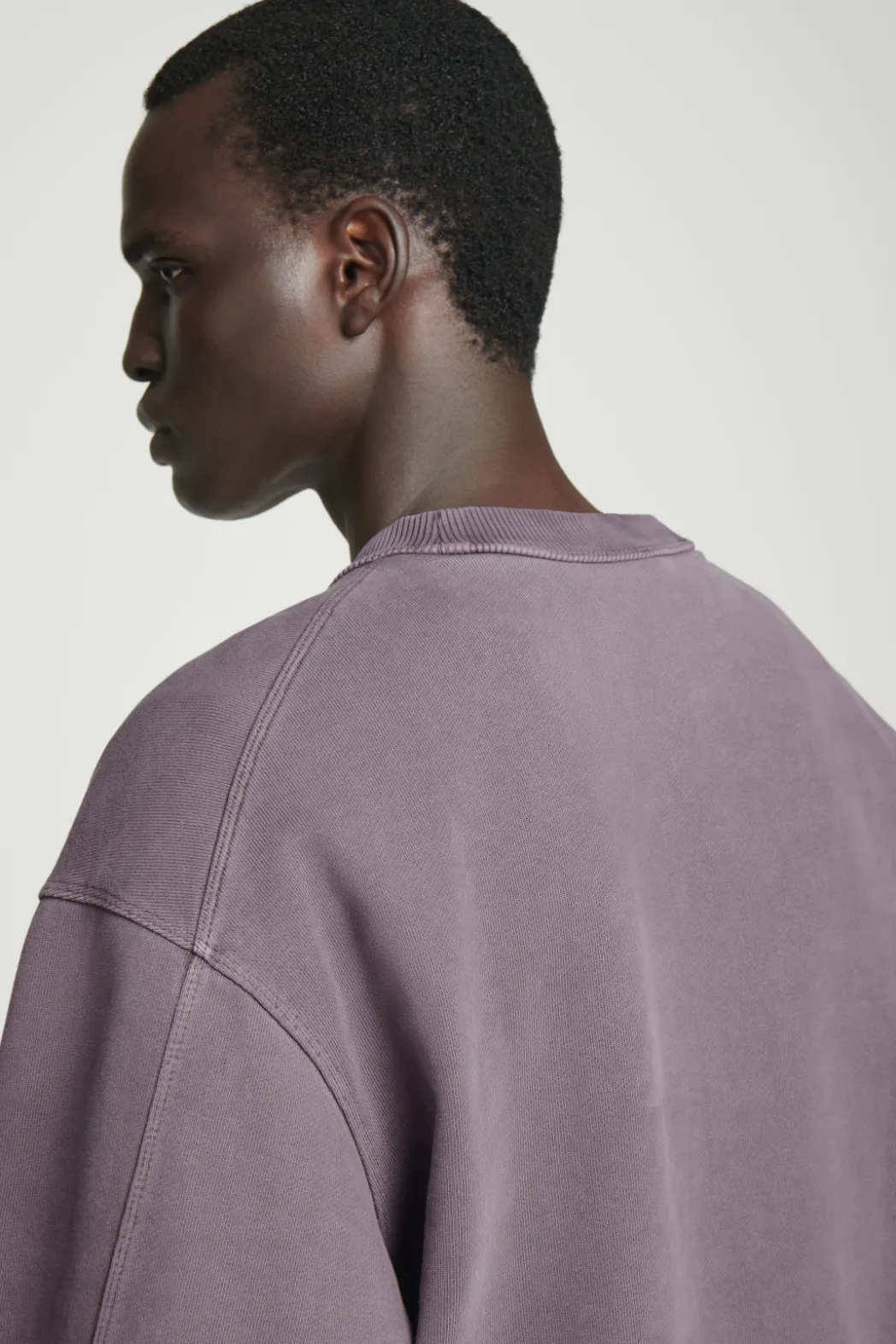New COS FADED MOCK-NECK SWEATSHIRT PLUM