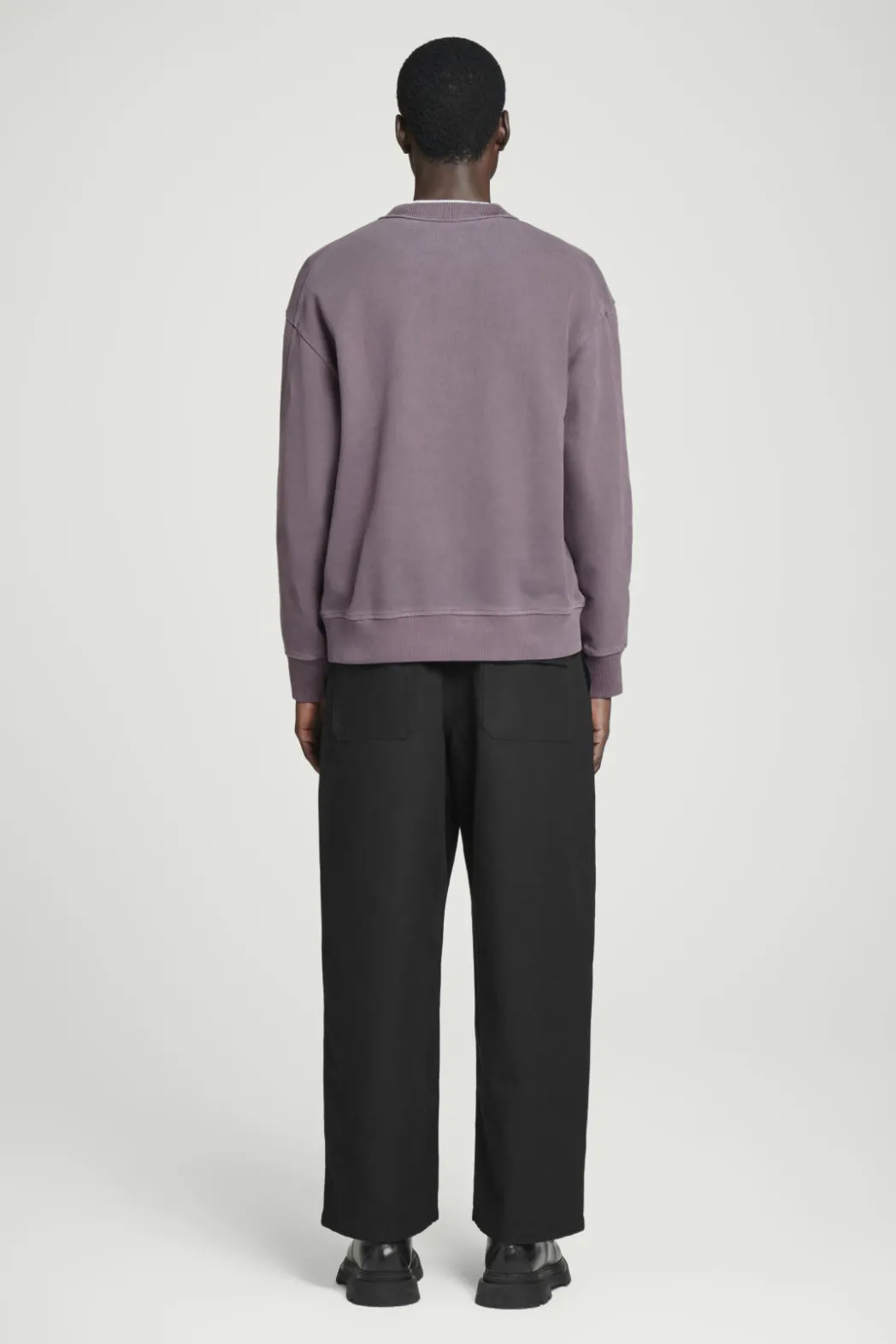 New COS FADED MOCK-NECK SWEATSHIRT PLUM