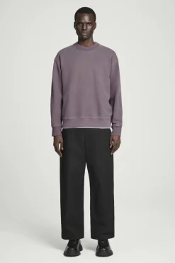 New COS FADED MOCK-NECK SWEATSHIRT PLUM