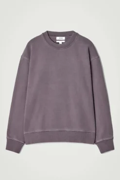 New COS FADED MOCK-NECK SWEATSHIRT PLUM