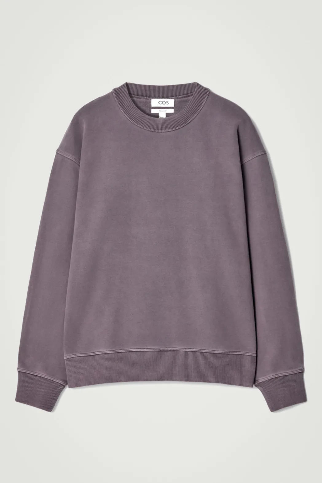 New COS FADED MOCK-NECK SWEATSHIRT PLUM