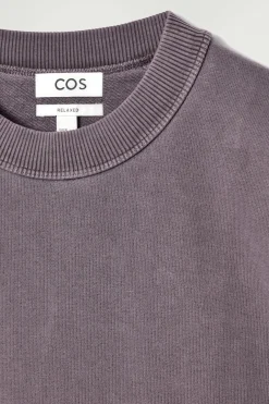 New COS FADED MOCK-NECK SWEATSHIRT PLUM