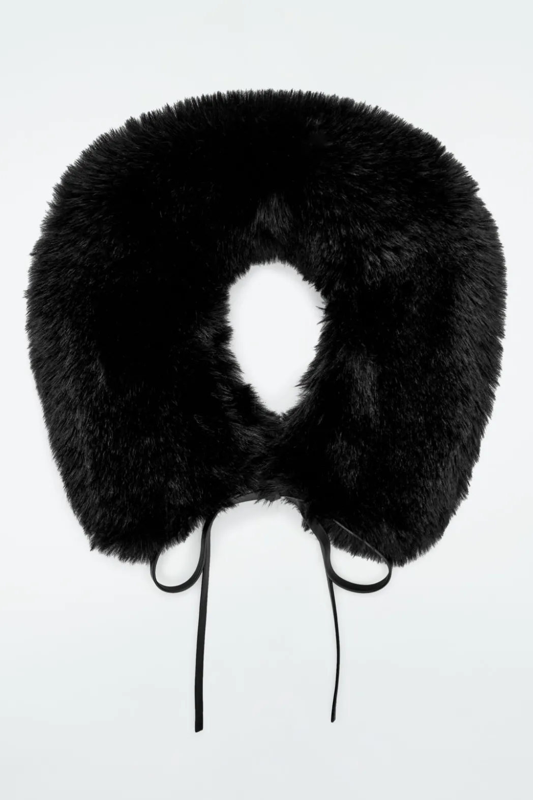 New COS FAUX FUR COLLAR BLACK