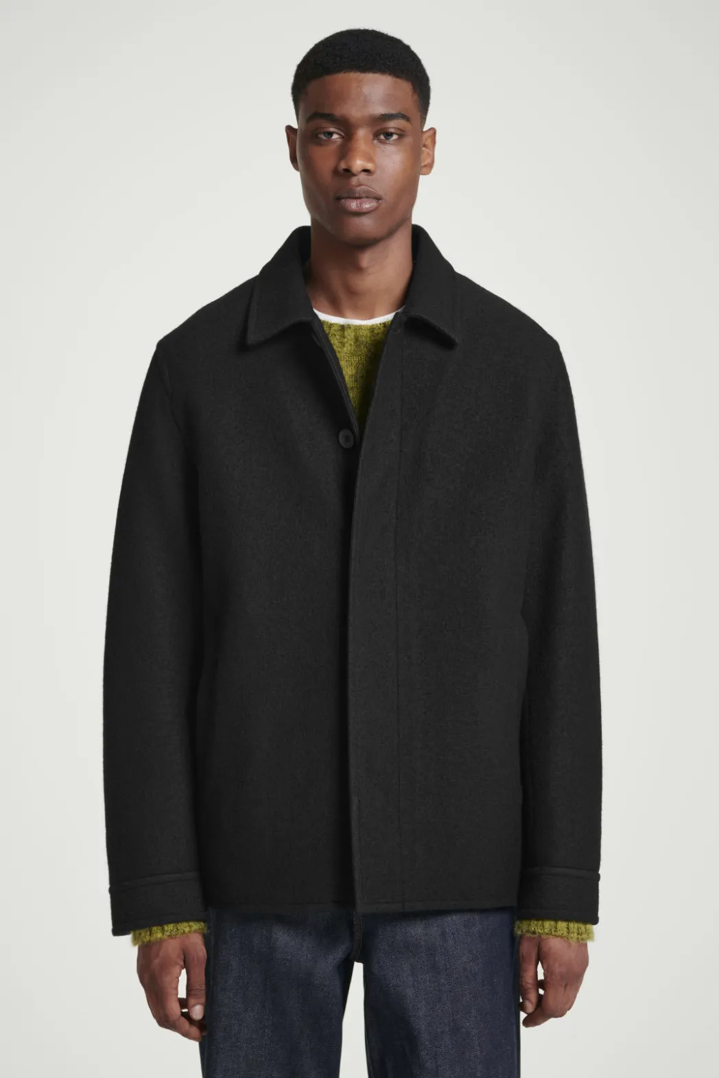 Discount COS FELTED WOOL JACKET BLACK