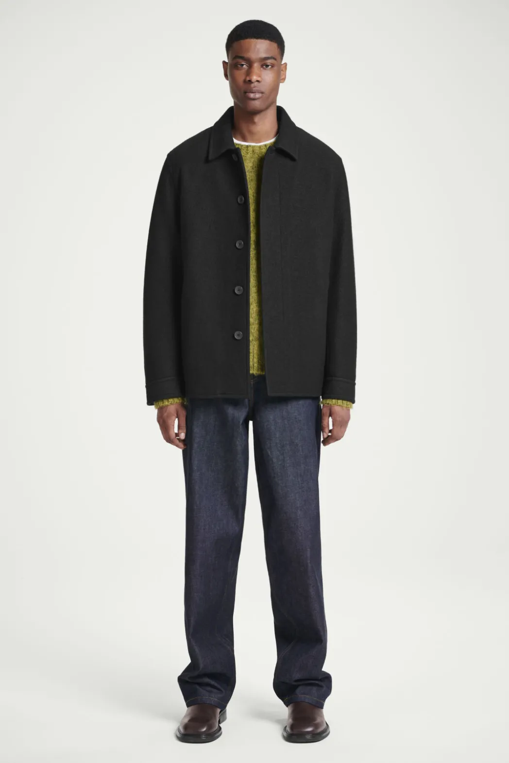 Discount COS FELTED WOOL JACKET BLACK