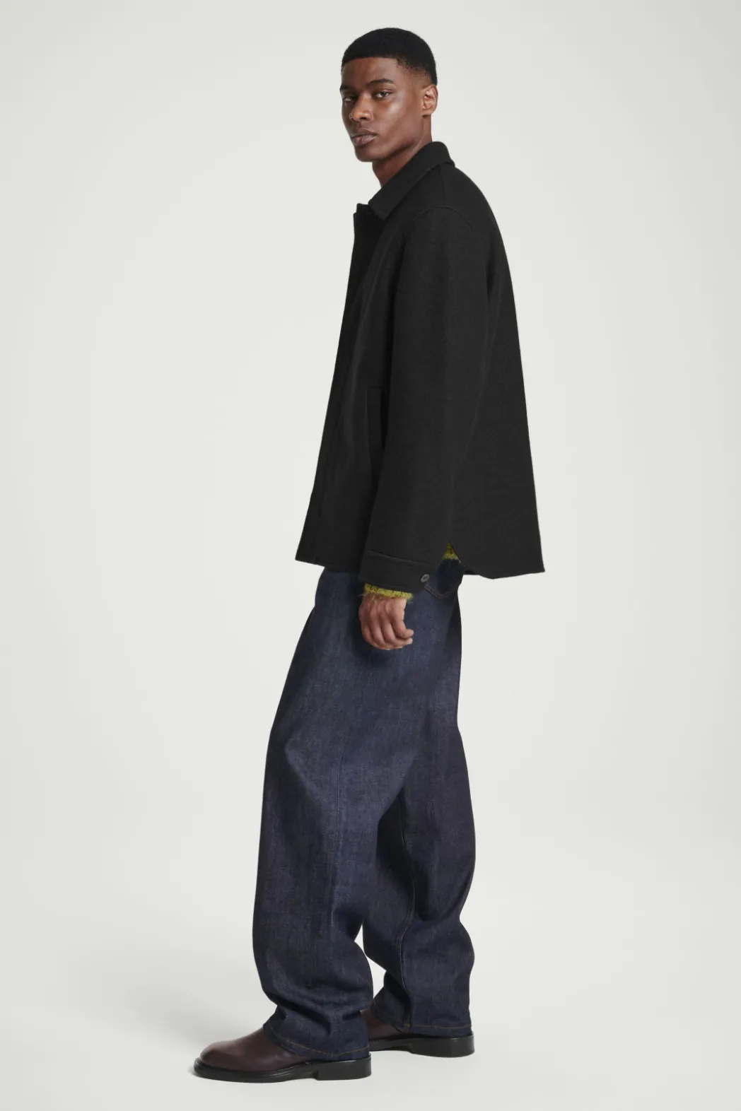 Discount COS FELTED WOOL JACKET BLACK