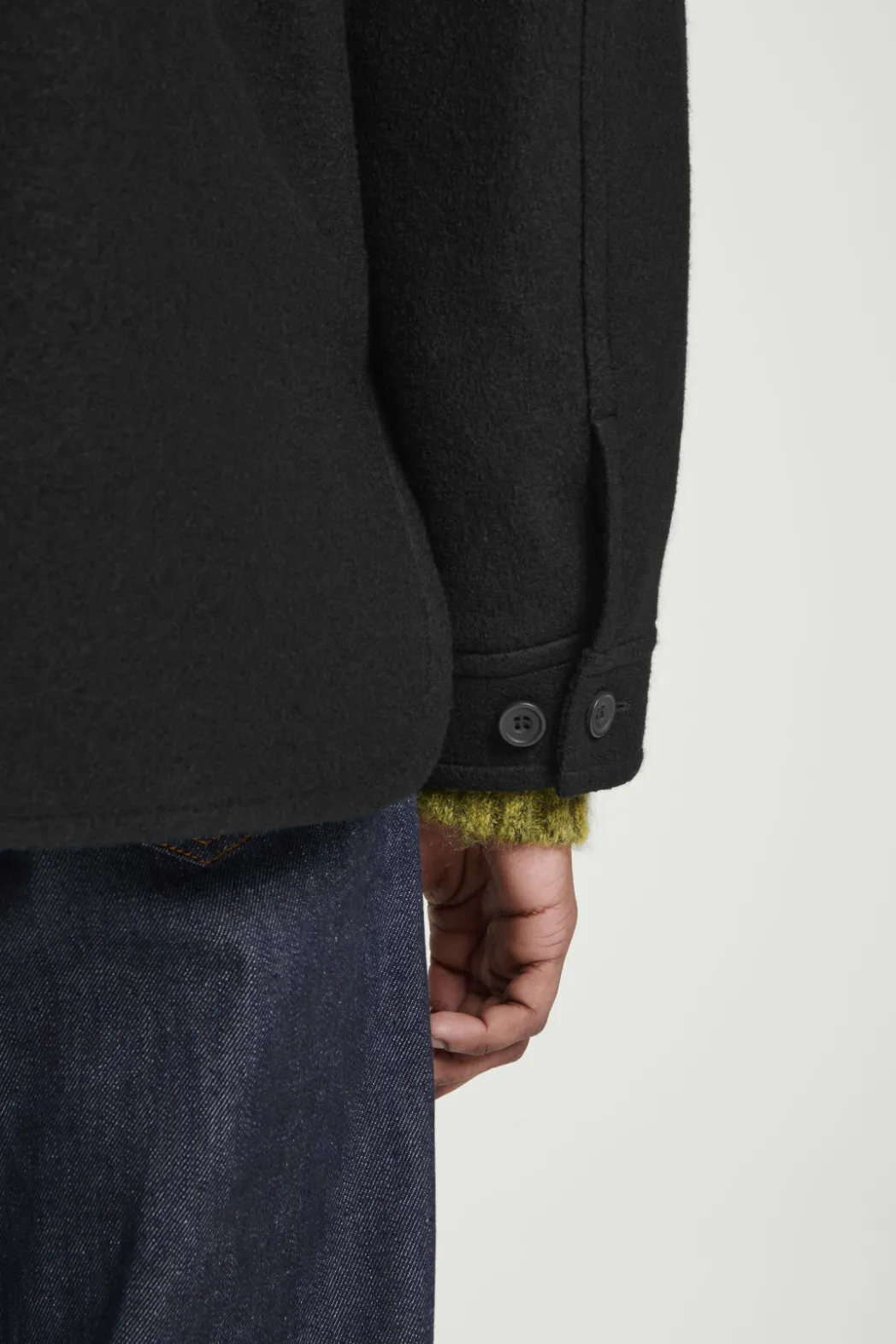 Discount COS FELTED WOOL JACKET BLACK