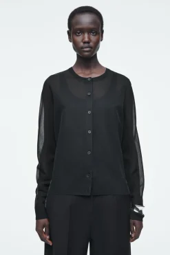Best COS FINE-KNIT OMBRÉ CARDIGAN BLACK
