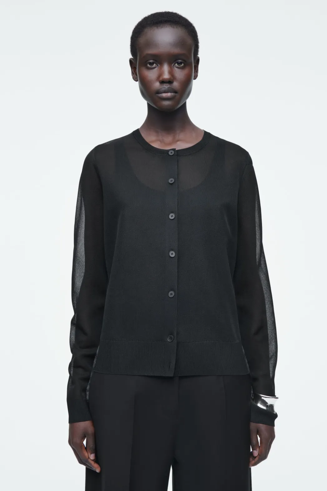 Best COS FINE-KNIT OMBRÉ CARDIGAN BLACK