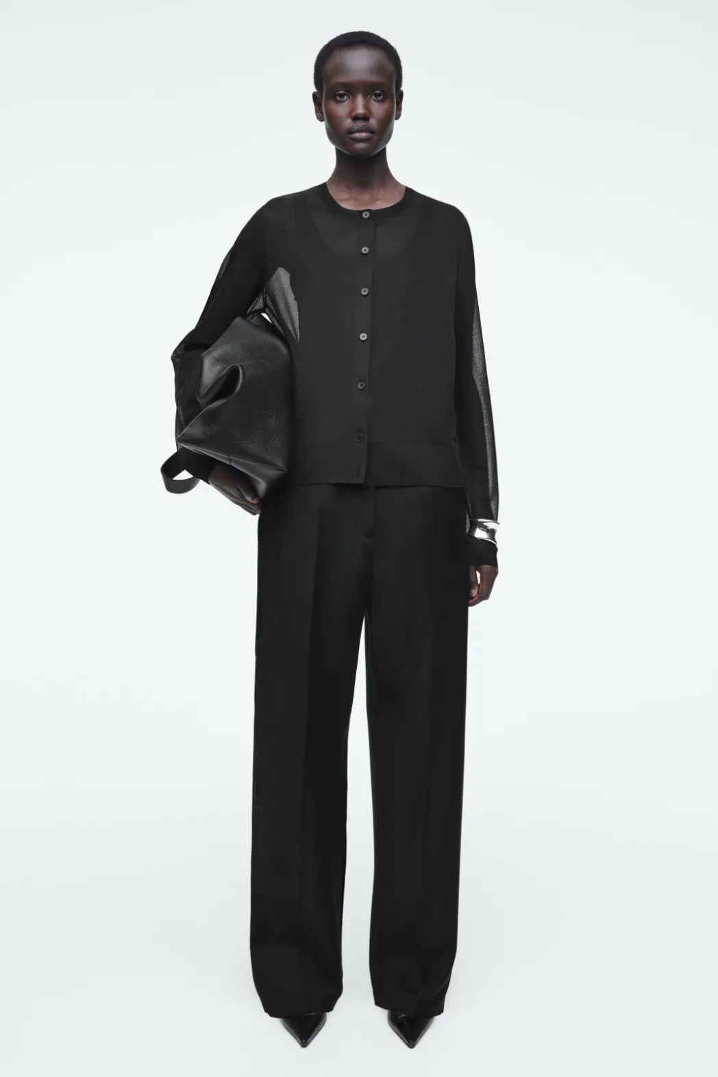 Best COS FINE-KNIT OMBRÉ CARDIGAN BLACK