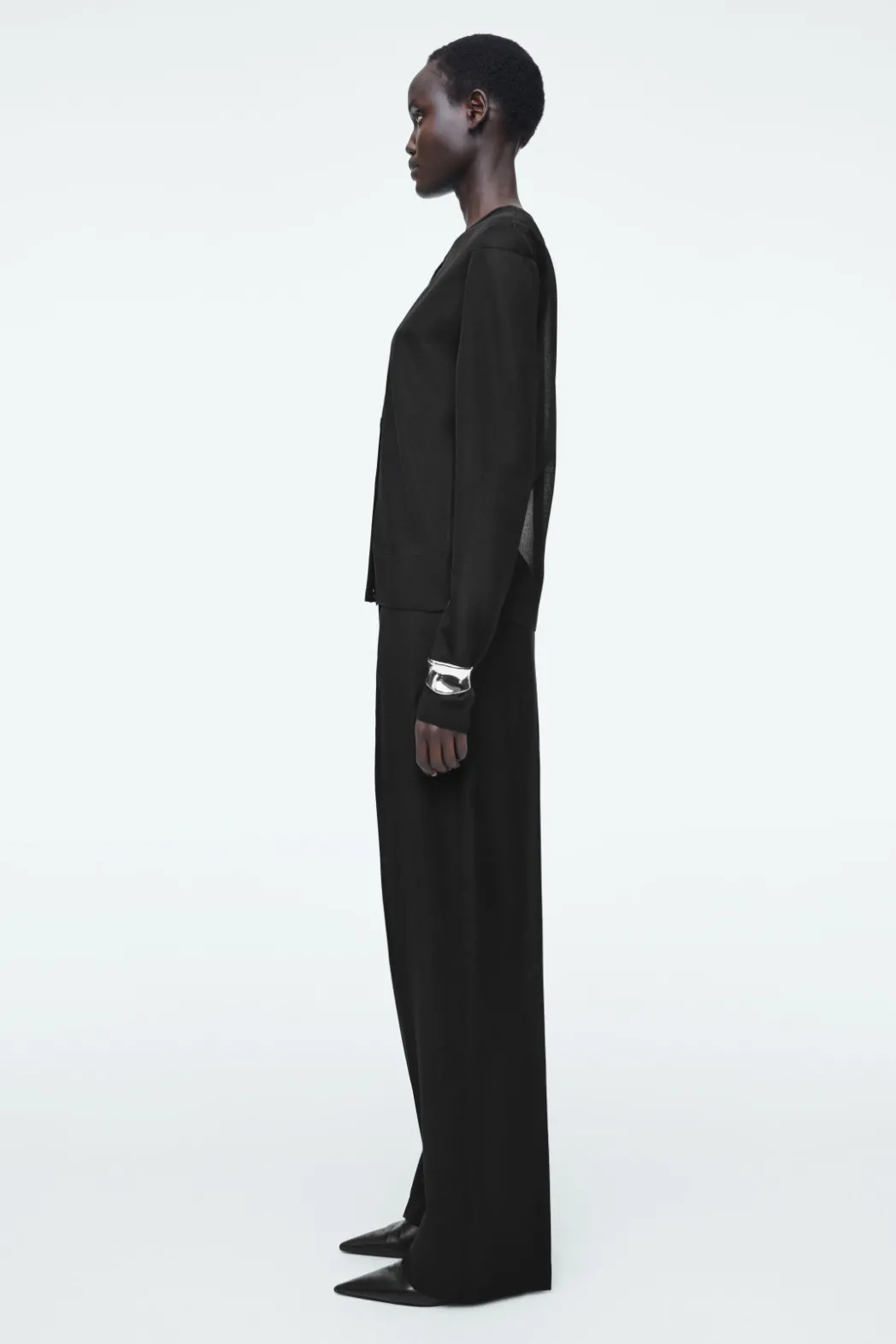 Best COS FINE-KNIT OMBRÉ CARDIGAN BLACK