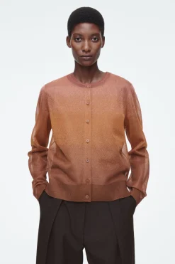 Online COS FINE-KNIT OMBRÉ CARDIGAN BROWN