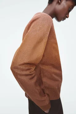 Online COS FINE-KNIT OMBRÉ CARDIGAN BROWN