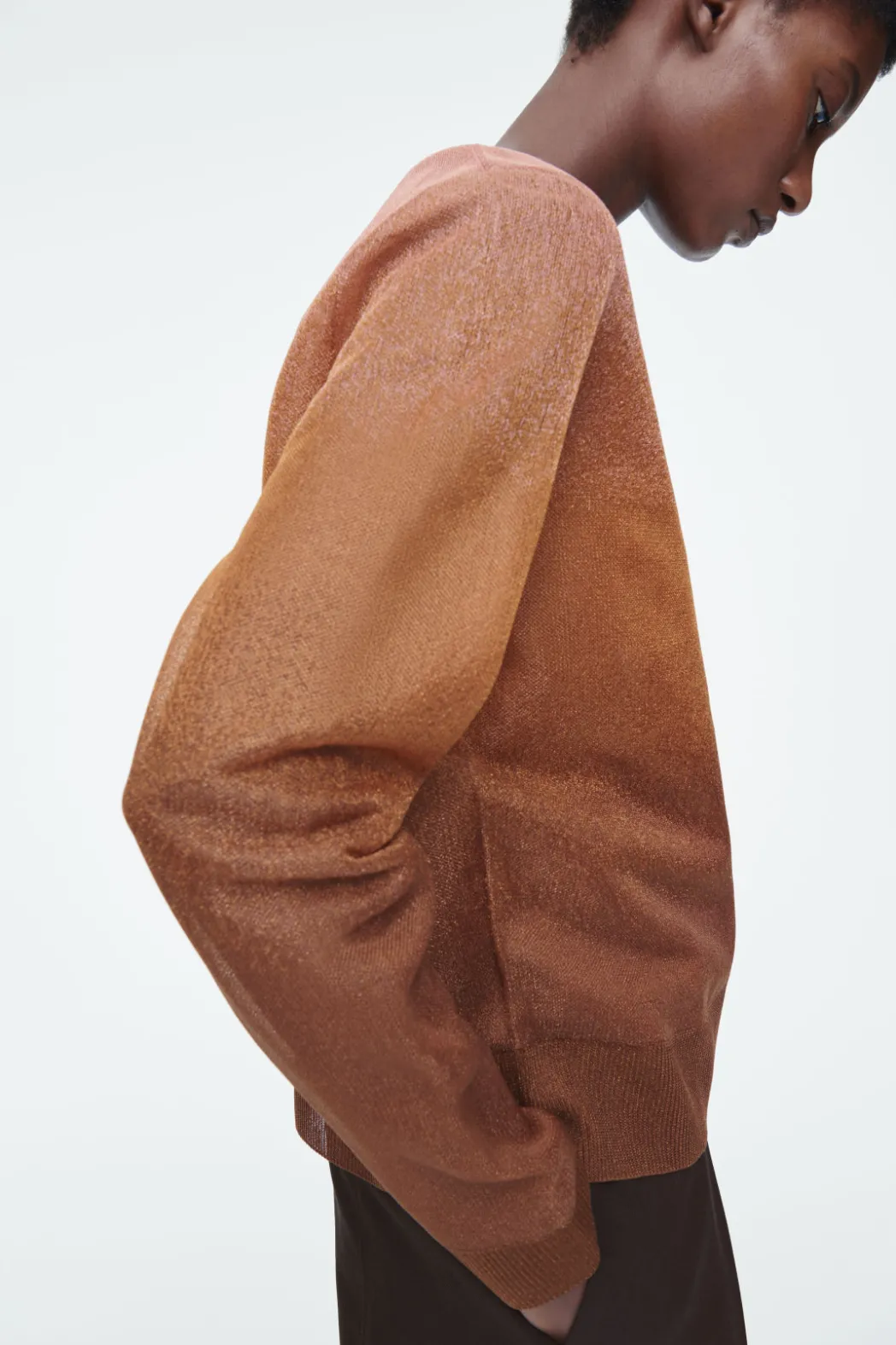 Online COS FINE-KNIT OMBRÉ CARDIGAN BROWN