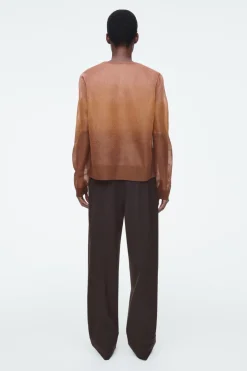 Online COS FINE-KNIT OMBRÉ CARDIGAN BROWN