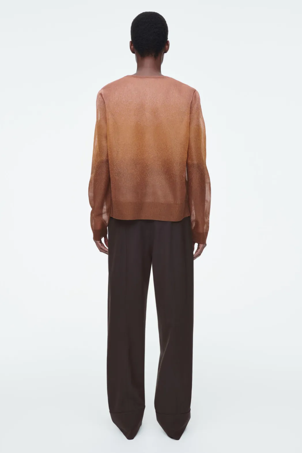 Online COS FINE-KNIT OMBRÉ CARDIGAN BROWN