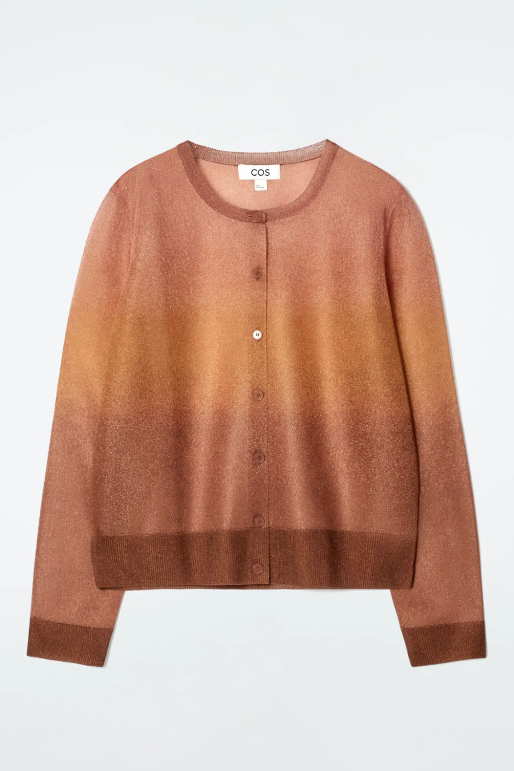 Online COS FINE-KNIT OMBRÉ CARDIGAN BROWN