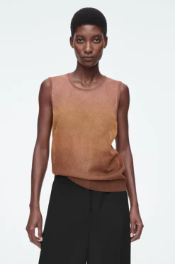 Best COS FINE-KNIT OMBRE TANK TOP BROWN