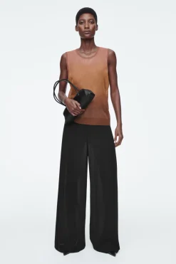 Best COS FINE-KNIT OMBRE TANK TOP BROWN