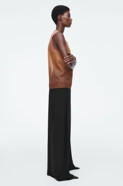 Best COS FINE-KNIT OMBRE TANK TOP BROWN