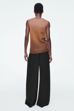 Best COS FINE-KNIT OMBRE TANK TOP BROWN