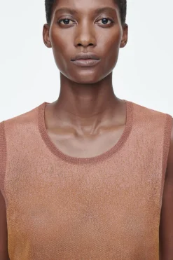 Best COS FINE-KNIT OMBRE TANK TOP BROWN