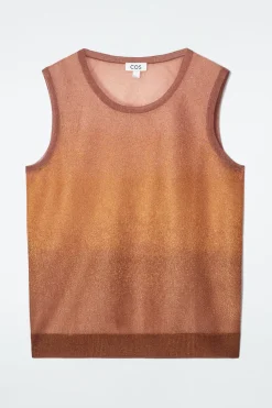 Best COS FINE-KNIT OMBRE TANK TOP BROWN