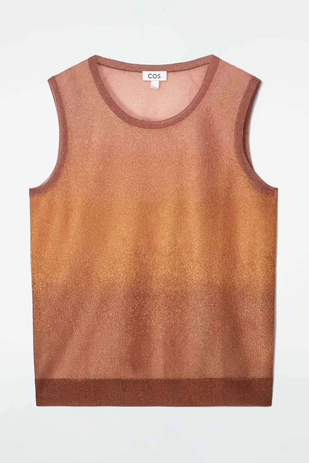 Best COS FINE-KNIT OMBRE TANK TOP BROWN