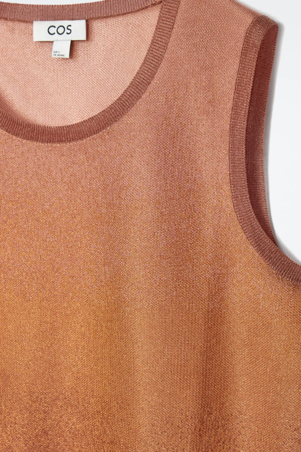 Best COS FINE-KNIT OMBRE TANK TOP BROWN