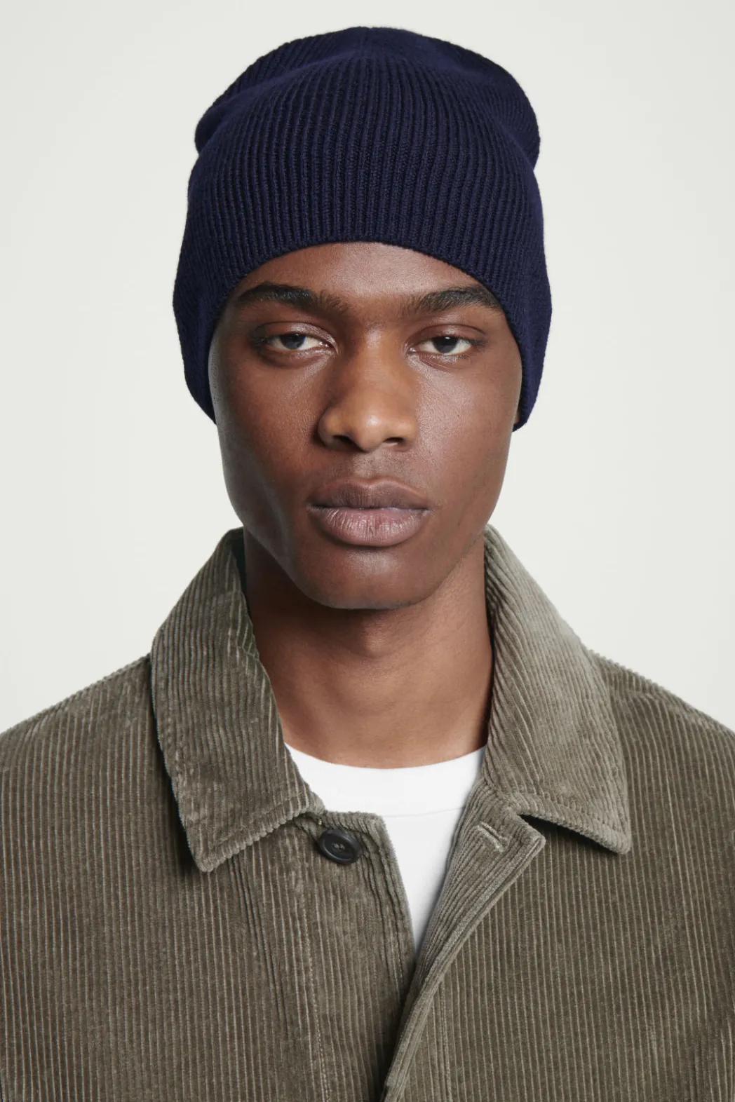 Best COS FITTED MERINO WOOL BEANIE NAVY