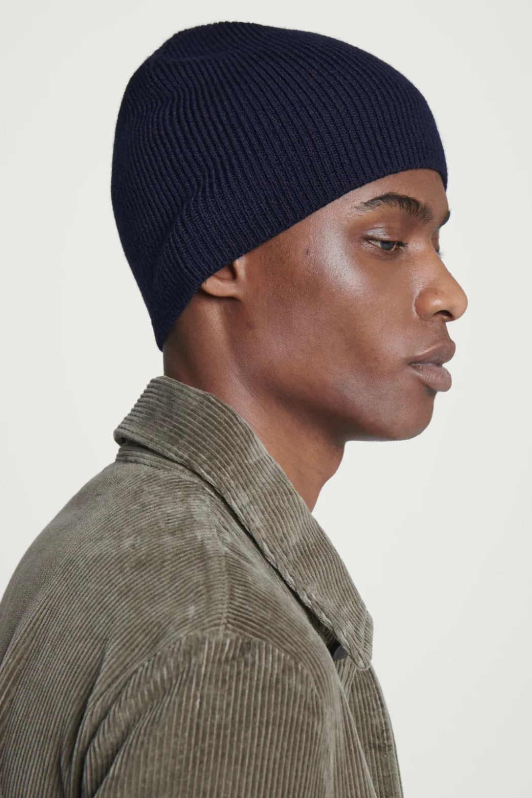 Best COS FITTED MERINO WOOL BEANIE NAVY