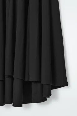 Discount COS FLARED ASYMMETRIC MIDI SKIRT BLACK