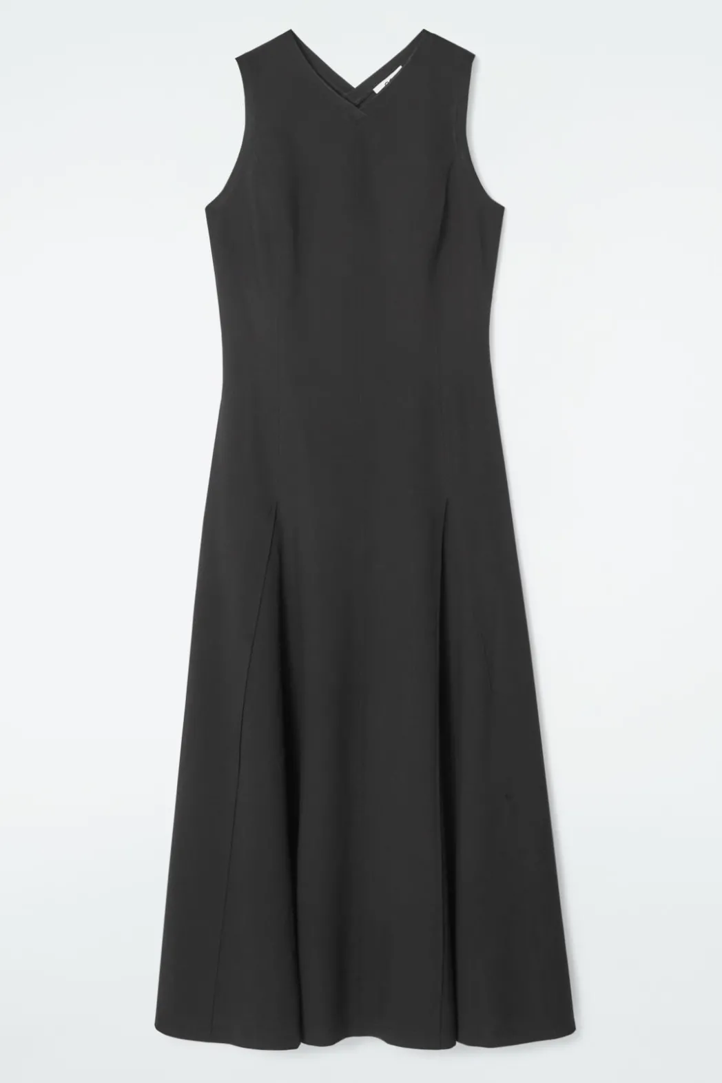 Clearance COS FLARED JERSEY MAXI DRESS BLACK