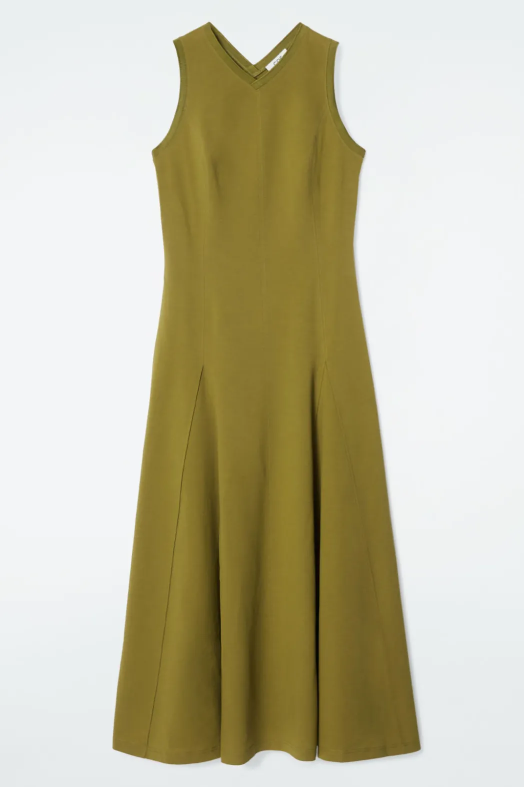 Online COS FLARED JERSEY MAXI DRESS GREEN