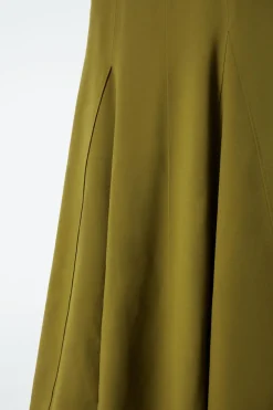 Online COS FLARED JERSEY MAXI DRESS GREEN