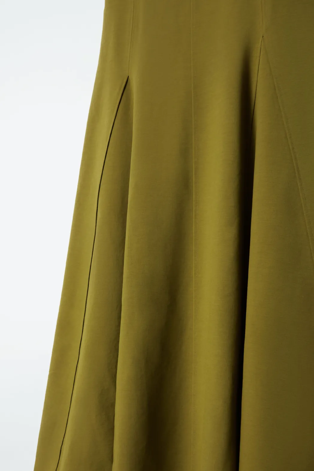 Online COS FLARED JERSEY MAXI DRESS GREEN