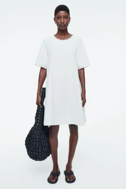 Hot COS FLARED MINI T-SHIRT DRESS LIGHT GRAY