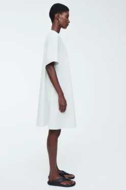 Hot COS FLARED MINI T-SHIRT DRESS LIGHT GRAY