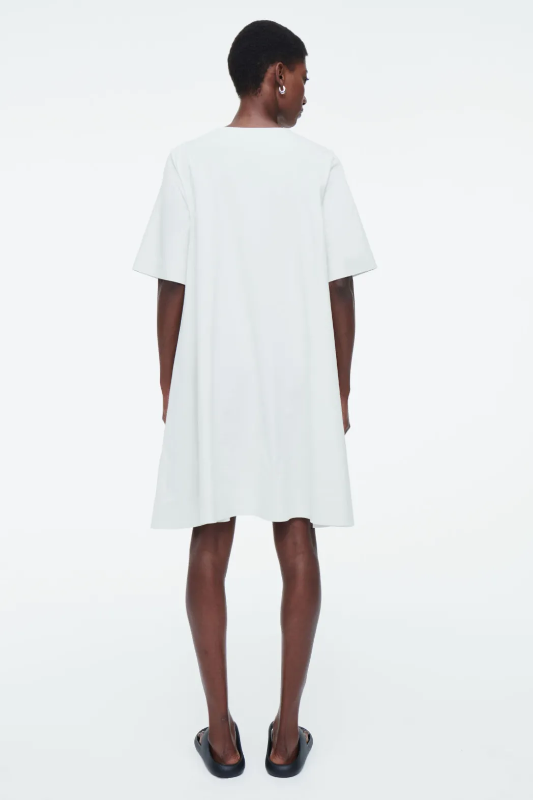 Hot COS FLARED MINI T-SHIRT DRESS LIGHT GRAY