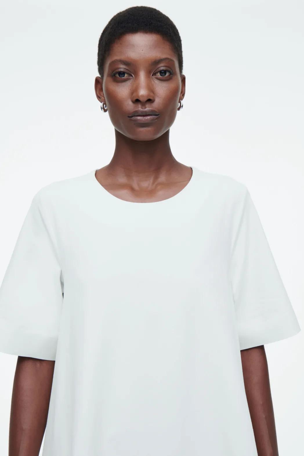 Hot COS FLARED MINI T-SHIRT DRESS LIGHT GRAY