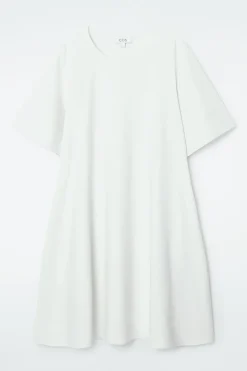 Hot COS FLARED MINI T-SHIRT DRESS LIGHT GRAY