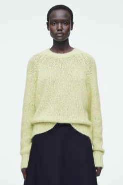 Sale COS FLECKED MOHAIR-BLEND JUMPER GREEN MÉLANGE
