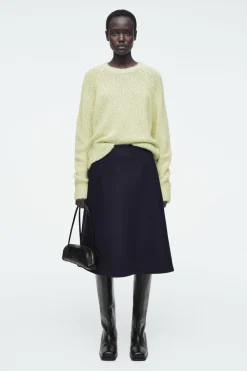 Sale COS FLECKED MOHAIR-BLEND JUMPER GREEN MÉLANGE